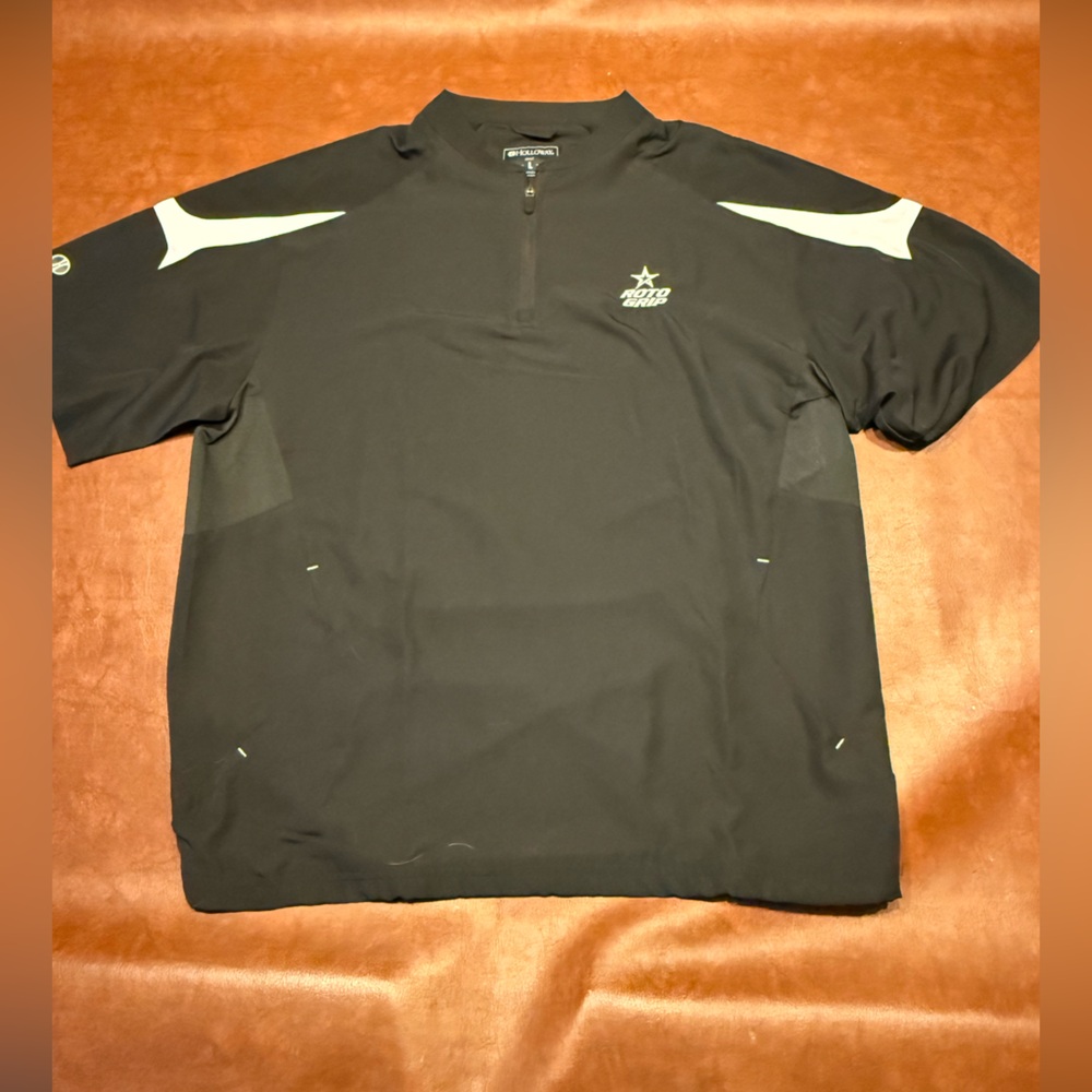 Holloway Roto-Grip Bowling Pullover 1/4-zip shirt jacket with front pockets Sz L